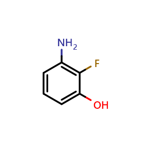 Chemical structure of 3-amino-2-fluorophenol , CAS 1186326-66-8, AChemBlock T89886