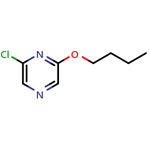 Chemical structure of 2-butoxy-6-chloropyrazine , CAS 1094785-50-8, AChemBlock T89891