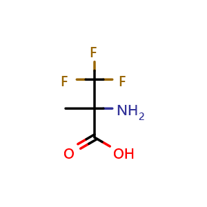 Chemical structure of 2-amino-3,3,3-trifluoro-2-methyl-propanoic acid , CAS 102210-02-6, AChemBlock T89894