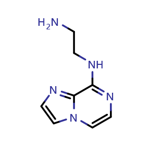 Chemical structure of N1-(Imidazo[1,2-a]pyrazin-8-yl)ethane-1,2-diamine , CAS 956722-44-4, AChemBlock T89916