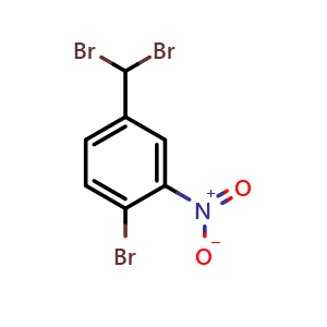 Chemical structure of 1-Bromo-4-(dibromomethyl)-2-nitrobenzene , CAS 2386950-69-0, AChemBlock T89919