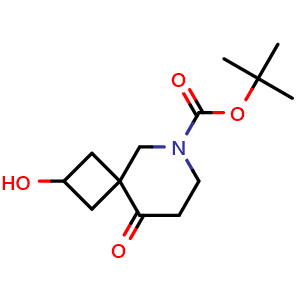 Chemical structure of tert-butyl 2-hydroxy-9-oxo-6-azaspiro[3.5]nonane-6-carboxylate , CAS 2387598-90-3, AChemBlock T89942