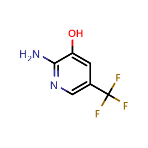 Chemical structure of 2-Amino-5-(trifluoromethyl)pyridin-3-ol , CAS 1227586-78-8, AChemBlock T89957