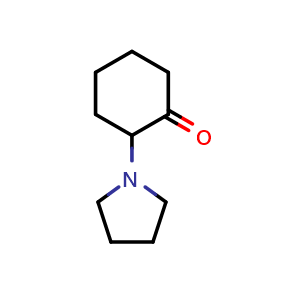 Chemical structure of 2-(pyrrolidin-1-yl)cyclohexanone , CAS 22003-63-0, AChemBlock T89966