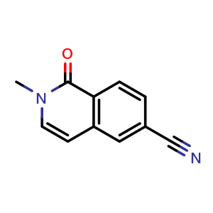 Chemical structure of 1,2-dihydro-2-methyl-1-oxoisoquinoline-6-carbonitrile , CAS 1374651-80-5, AChemBlock T89991