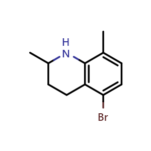 Chemical structure of 5-bromo-2,8-dimethyl-1,2,3,4-tetrahydroquinoline , CAS 2411636-68-3, AChemBlock T89996