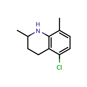 Chemical structure of 5-chloro-2,8-dimethyl-1,2,3,4-tetrahydroquinoline , CAS 1557004-94-0, AChemBlock T90000