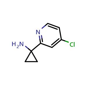 Chemical structure of 1-(4-chloropyridin-2-yl)cyclopropan-1-amine , CAS 1060808-97-0, AChemBlock T90029