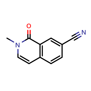 Chemical structure of 1,2-dihydro-2-methyl-1-oxoisoquinoline-7-carbonitrile , CAS 1374652-68-2, AChemBlock T90031