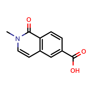 Chemical structure of 1,2-dihydro-2-methyl-1-oxoisoquinoline-6-carboxylic acid , CAS 1374652-18-2, AChemBlock T90033