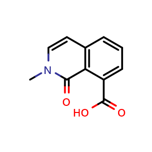 Chemical structure of 1,2-dihydro-2-methyl-1-oxoisoquinoline-8-carboxylic acid , CAS 1374651-82-7, AChemBlock T90035