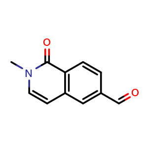 Chemical structure of 1,2-dihydro-2-methyl-1-oxoisoquinoline-6-carbaldehyde , CAS 1374651-73-6, AChemBlock T90037