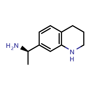 Chemical structure of (1R)-1-(1,2,3,4-tetrahydroquinolin-7-yl)ethanamine , CAS 2387569-22-2, AChemBlock T90042