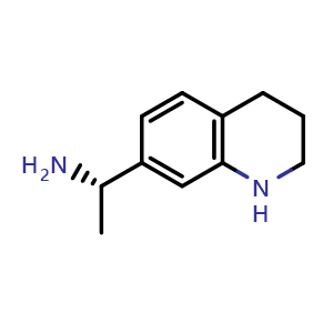 Chemical structure of (1S)-1-(1,2,3,4-tetrahydroquinolin-7-yl)ethanamine , CAS 2387568-83-2, AChemBlock T90043