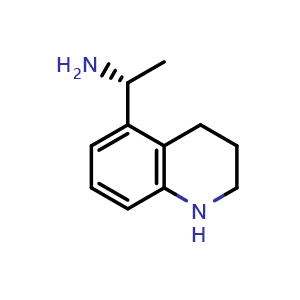 Chemical structure of (1R)-1-(1,2,3,4-tetrahydroquinolin-5-yl)ethanamine , CAS 2387569-21-1, AChemBlock T90044