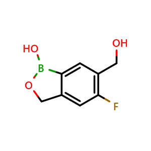 Chemical structure of 5-fluoro-6-(hydroxymethyl)benzo[c][1,2]oxaborol-1(3H)-ol , CAS 947165-12-0, AChemBlock T90049