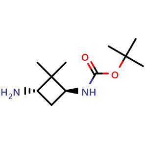 Chemical structure of tert-butyl N-[(1S,3S)-3-amino-2,2-dimethyl-cyclobutyl]carbamate , CAS 1932283-04-9, AChemBlock T90051