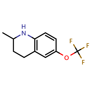 Chemical structure of 2-methyl-6-(trifluoromethoxy)-1,2,3,4-tetrahydroquinoline , CAS 199186-79-3, AChemBlock T90063