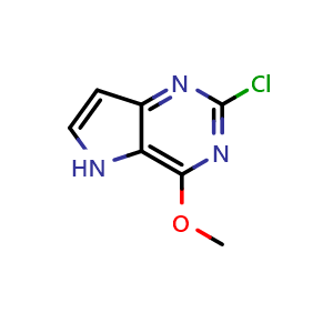 Chemical structure of 2-Chloro-4-methoxy-5H-pyrrolo[3,2-d]pyrimidine , CAS 1375301-68-0, AChemBlock T90066