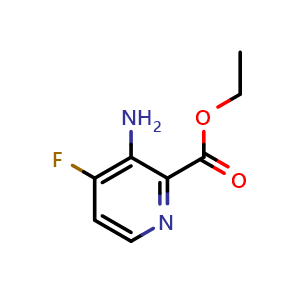 Chemical structure of ethyl 3-amino-4-fluoro-pyridine-2-carboxylate , CAS 1806511-00-1, AChemBlock T90070