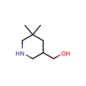Chemical structure of (5,5-dimethyl-3-piperidyl)methanol , CAS 1782479-32-6, AChemBlock T90074