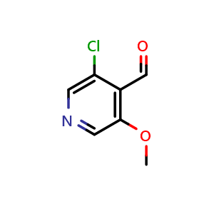 Chemical structure of 3-chloro-5-methoxyisonicotinaldehyde , CAS 905563-83-9, AChemBlock T90080