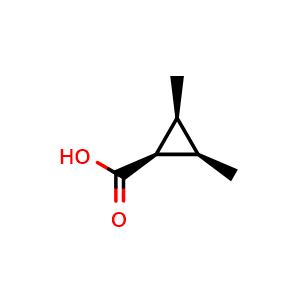 Chemical structure of 2-cis-3-cis-Dimethylcyclopropanecarboxylic acid , CAS 34669-52-8, AChemBlock T90096