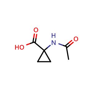 Chemical structure of 1-Acetylamino-1-cyclopropanecarboxylic acid , CAS 38409-70-0, AChemBlock T90100