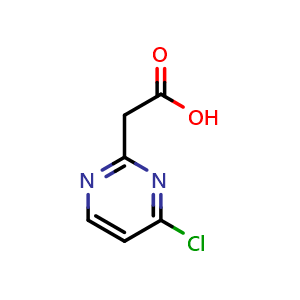 Chemical structure of 2-(4-chloropyrimidin-2-yl)acetic acid , CAS 66621-82-7, AChemBlock T90122