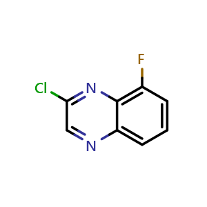 Chemical structure of 2-chloro-8-fluoroquinoxaline , CAS 55687-10-0, AChemBlock T90186