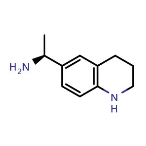 Chemical structure of (1S)-1-(1,2,3,4-tetrahydroquinolin-6-yl)ethanamine , CAS 1336017-59-4, AChemBlock T90190