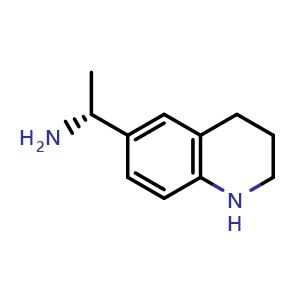 Chemical structure of (1R)-1-(1,2,3,4-tetrahydroquinolin-6-yl)ethanamine , CAS 1272741-13-5, AChemBlock T90191
