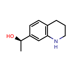 Chemical structure of (1R)-1-(1,2,3,4-tetrahydroquinolin-7-yl)ethanol , CAS 2387568-64-9, AChemBlock T90195