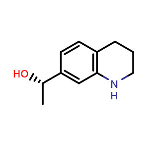 Chemical structure of (1S)-1-(1,2,3,4-tetrahydroquinolin-7-yl)ethanol , CAS 2387569-83-5, AChemBlock T90196