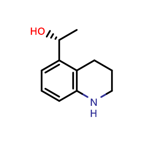 Chemical structure of (1R)-1-(1,2,3,4-tetrahydroquinolin-5-yl)ethanol , CAS 2387568-61-6, AChemBlock T90199