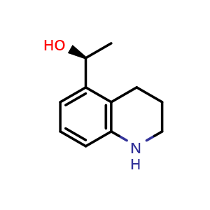 Chemical structure of (1S)-1-(1,2,3,4-tetrahydroquinolin-5-yl)ethanol , CAS 2387569-81-3, AChemBlock T90200
