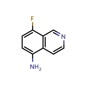 Chemical structure of 8-fluoroisoquinolin-5-amine , CAS 608515-47-5, AChemBlock T90208