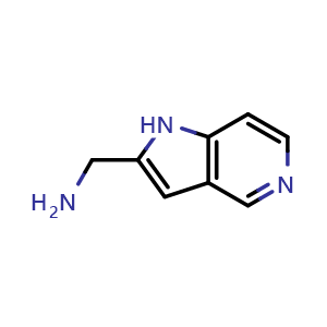 Chemical structure of 1H-pyrrolo[3,2-c]pyridin-2-ylmethanamine , CAS 438571-18-7, AChemBlock T90226