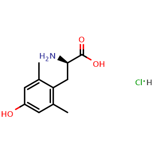 Chemical structure of (R)-2-amino-3-(4-hydroxy-2,6-dimethylphenyl)propanoic acid hydrochloride , CAS 2108806-15-9, AChemBlock T90255