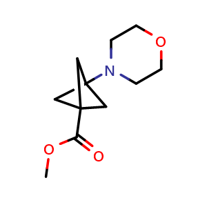 Chemical structure of Methyl 3-morpholinobicyclo[1.1.1]pentane-1-carboxylate , CAS 2229959-72-0, AChemBlock T90267