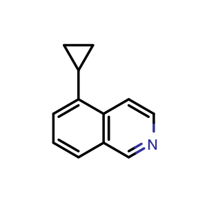 Chemical structure of 5-cyclopropylisoquinoline , CAS 2366260-57-1, AChemBlock T90308