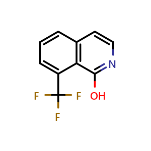Chemical structure of 8-(Trifluoromethyl)isoquinolin-1-ol , CAS 1357945-74-4, AChemBlock T90315