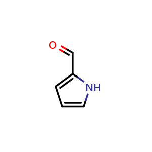 Chemical structure of 1H-Pyrrole-2-carbaldehyde , CAS 1003-29-8, AChemBlock T90331