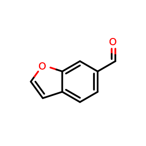 Chemical structure of 6-Benzofurancarboxaldehyde , CAS 123297-88-1, AChemBlock T90335