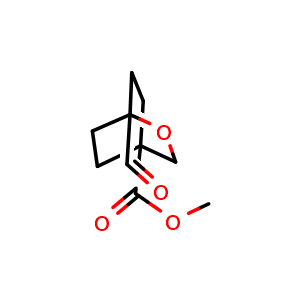 Chemical structure of methyl 1-formyl-2-oxabicyclo[2.2.2]octane-4-carboxylate , CAS 2387596-68-9, AChemBlock T90349