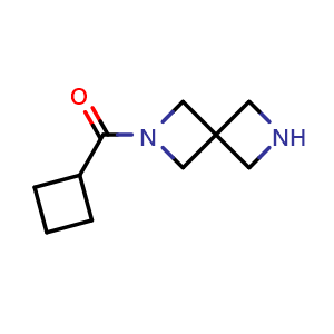 Chemical structure of cyclobutyl(2,6-diazaspiro[3.3]heptan-2-yl)methanone , CAS 2138348-29-3, AChemBlock T90358