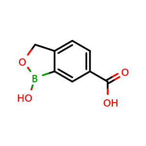 Chemical structure of 1-hydroxy-3H-2,1-benzoxaborole-6-carboxylic acid , CAS 1221343-14-1, AChemBlock T90384