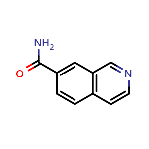 Chemical structure of isoquinoline-7-carboxamide , CAS 1158755-26-0, AChemBlock T90390
