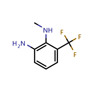 Chemical structure of 3-Amino-2-(methylamino)benzotrifluoride , CAS 1021915-13-8, AChemBlock T90429