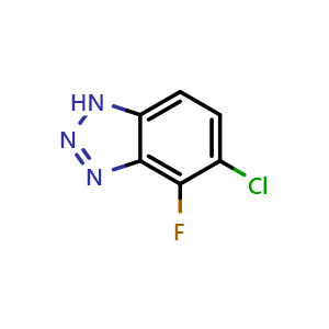 Chemical structure of 5-Chloro-4-fluoro-1H-benzotriazole , CAS 1663497-83-3, AChemBlock T90466